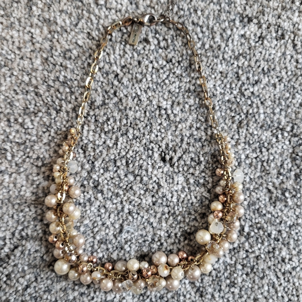 The Limited Gold and Cream Cluster Necklace